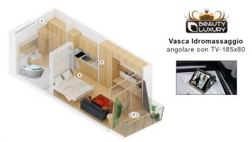 Vasca idromassaggio-angolare con schermo tv 185x80