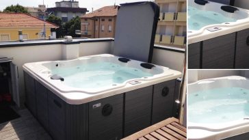 Minipiscina in balcone aggettante