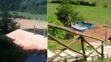 Minipiscina in pontile di campagna come abbiamo fatto