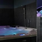 Minipiscina idromassaggio in bagno nero