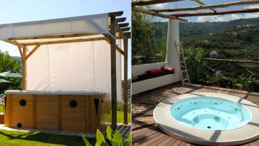 Minipiscine in pergola di legno due realizzazioni a confronto