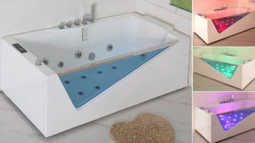 Vasca bagno a muro idromassaggio cromoterapia