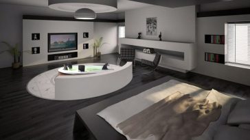 minipiscina idromassaggio in camera da letto