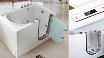 Vasca da bagno con idromassaggio per anziani e diversamente abili