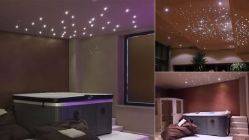 Minipiscina in camera soffitto stellato