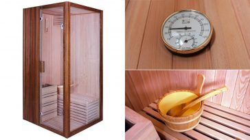 Sauna Monoposto in legno di Noce Nero