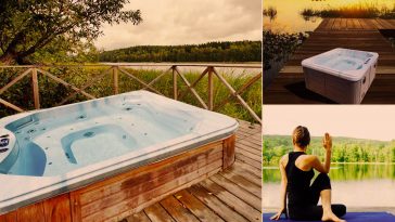 Il pilates è in acqua con minipiscina idromassaggio