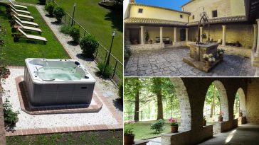 Minipiscina in chiostro di convento