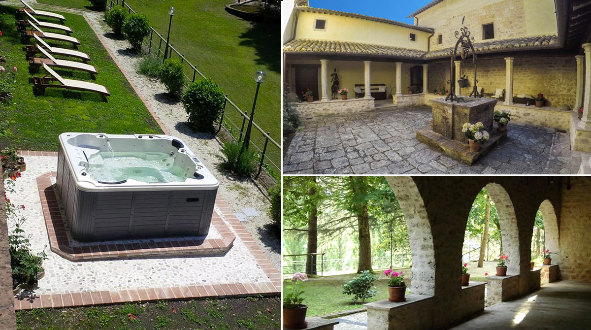 Minipiscina in chiostro di convento