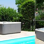 Minipiscina idromassaggio adiacente roseto