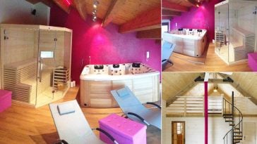 Sauna e minipiscina in mezzanino