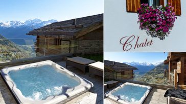 Minipiscina idromassaggio chalet wellness
