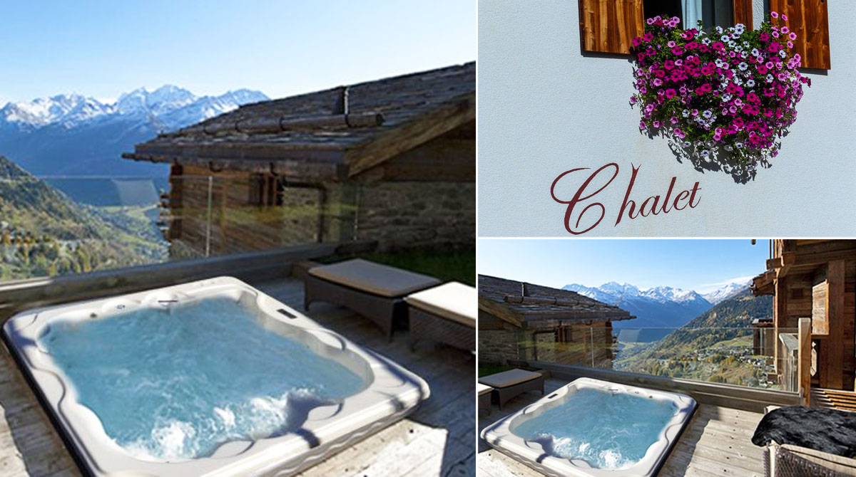 Minipiscina idromassaggio chalet wellness
