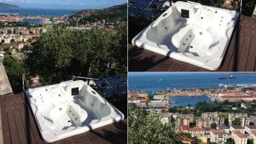 Minipiscina idromassaggio incasso visione totale