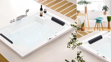 Vasca idromassaggio in arredo nordic shabby