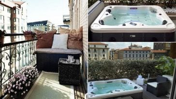 MiniPiscina idromassaggio in balcone appartamento borghese