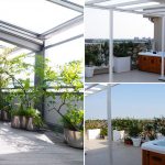 Minipiscina idromassaggio terrazzo adibito giardino