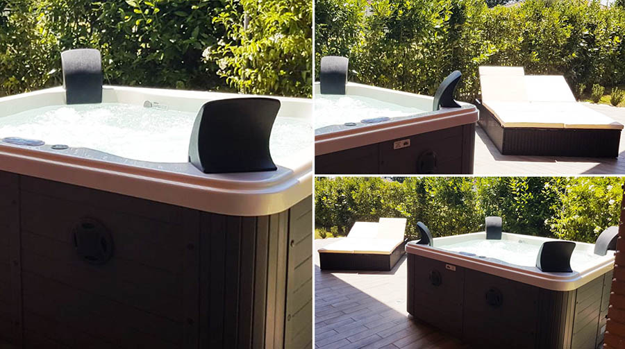 BL-805 minipiscina idromassaggio cortile prendisole trio