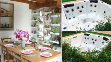 Minipiscina idromassaggio arredo décor vegetale