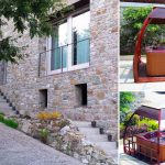 Minipiscina idromassaggio in gazebo per cortile di villetta rustica