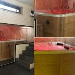 Minipiscina idromassaggio in sottoscala vetrato