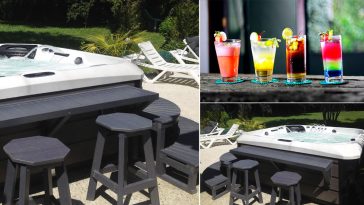 Open bar a bordo vasca con minipiscina idromassaggio