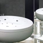 Vasca idromassaggio circolare freestanding in centro stanza da bagno