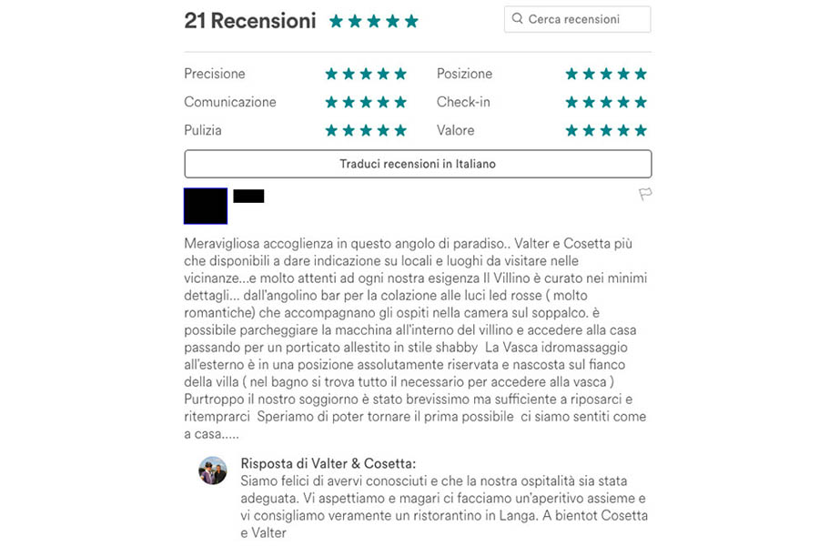 Recensione villino meriglio