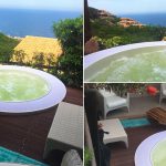 Minipiscina idromassaggio per terrazzo installata a sfioro