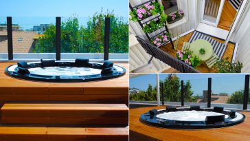 Un nido urbano con minipiscina da terrazzo