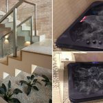 La casa dei tempi moderni ha una minipiscina idromassaggio