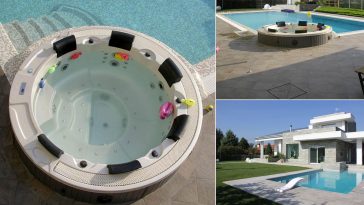 Mini idromassaggio complementare per casa con piscina
