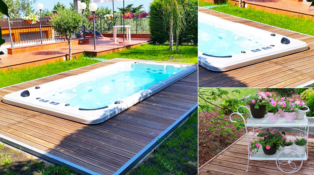 Minipiscina idromassaggio nel tuo floreal garden