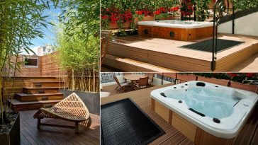 Minipiscina per terrazzo in piattaforma a gradoni