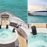 Minipiscina idromassaggio in prua di yatch