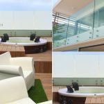 Minipiscina idromassaggio terrazzo parapetto plexiglass