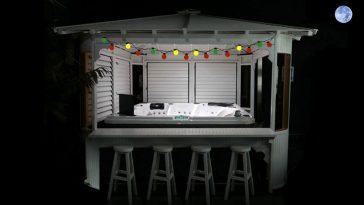 Minipiscina in gazebo bancone bar
