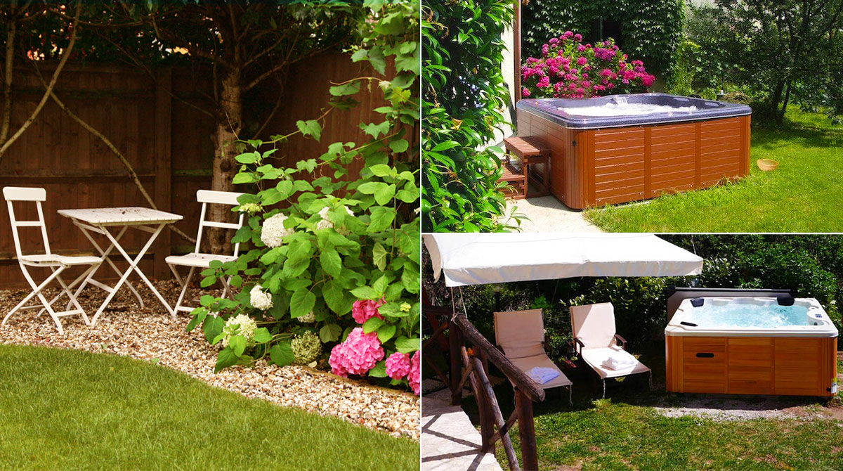 Privacy conquistata con minipiscina giardino retro