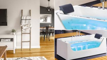 Vasca idromassaggio nel appartamento country chic