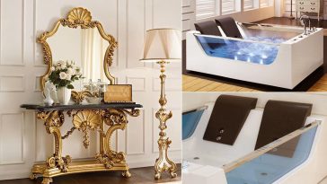 Vasca idromassaggio in soggiorno stile rococo