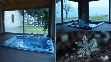 Minipiscina idromassaggio inverno casa