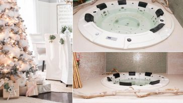 Christmas home decor con minipiscina idromassaggio
