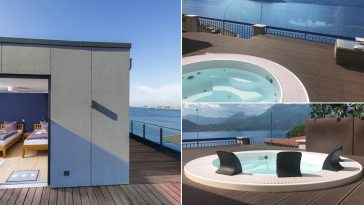Minipiscina idromassaggio terrazza penthouse
