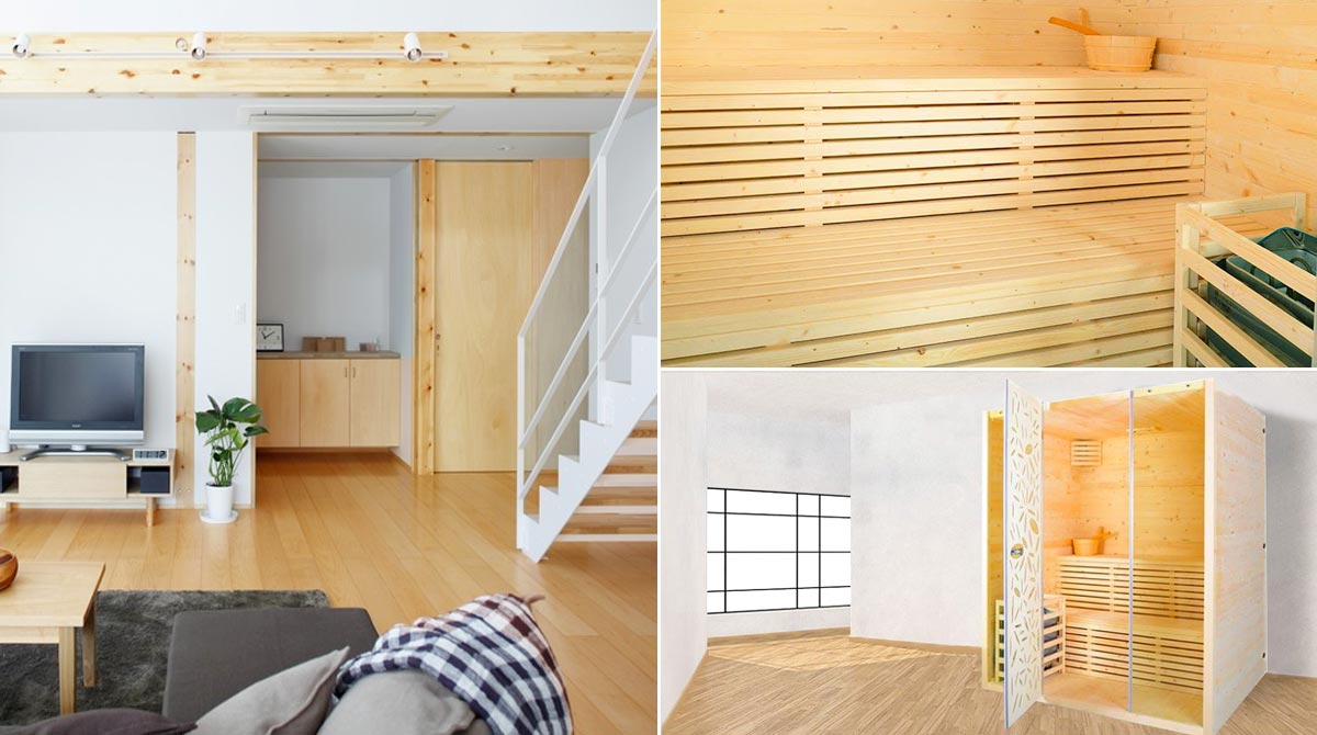 Sauna finlandese in casa muji