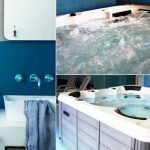 Ti piace la minipiscina idromassaggio da interno in una stanza da bagno con piastrelle a mosaico