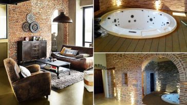85 mq di appartamento industrial con minipiscina