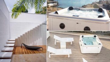 Minipiscina da esterno nel tuo terrazzo bianco meringa