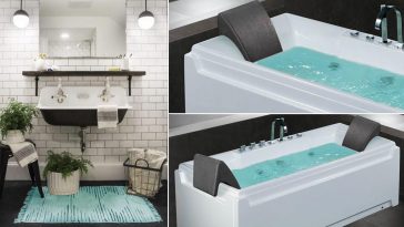 Vasca idromassaggio moderna in bagno retrò