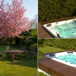 Abbronzati in giardino con una minipiscina idromassaggio