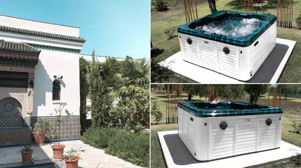 Minipiscina idromassaggio da esterno casa stile Marocco